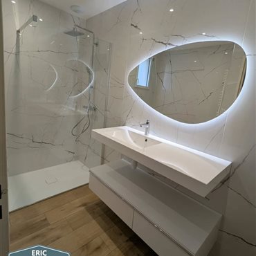 Douche à l'italienne, carrelage et faiences en neuf et rénovation, artisan carreleur à Millau Eric Verdonck